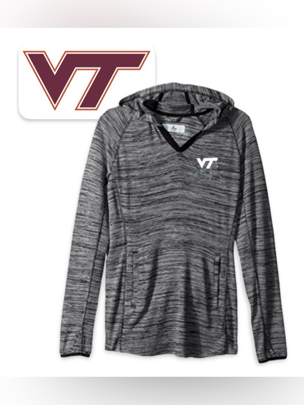 NWT [Levelwear] Virginia Tech Hokies NCAA Lexi Hooded Pullover Women’s Sz Large - Picture 2 of 12